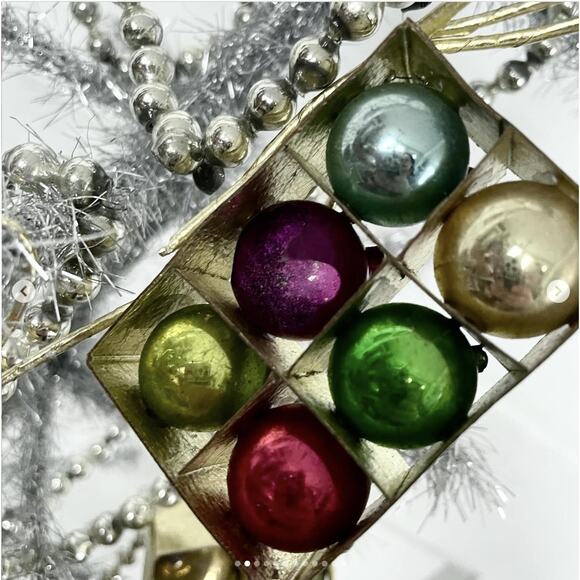 Vintage Miniature Box Glass Balls Ornament Paper Japan Tag SET 6 FLAWS - Picture 2 of 10